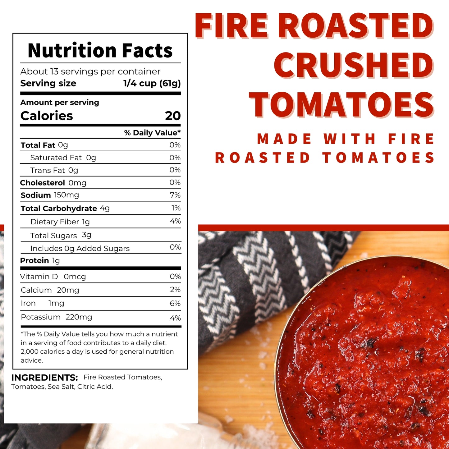 Fire Roasted Crushed Tomatoes, 28 oz.