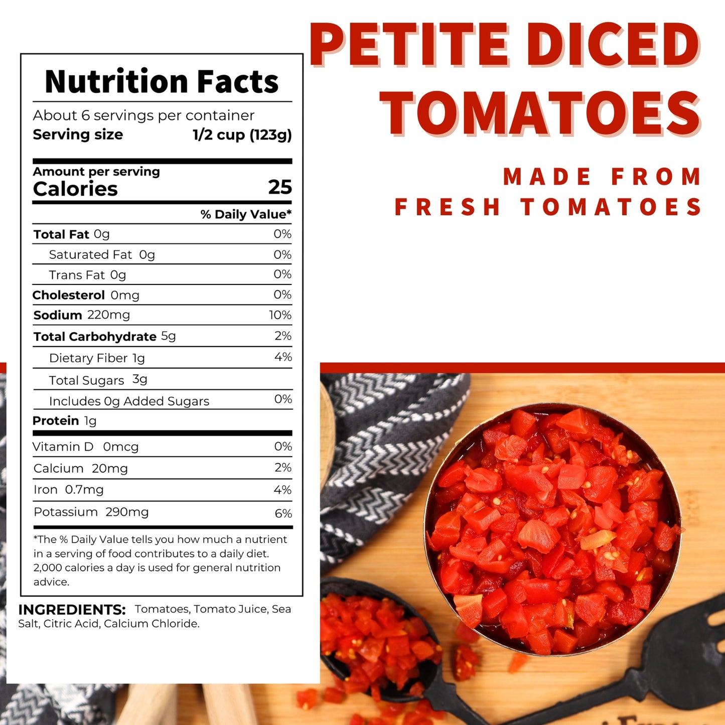 Petite Diced Tomatoes, 28 oz.
