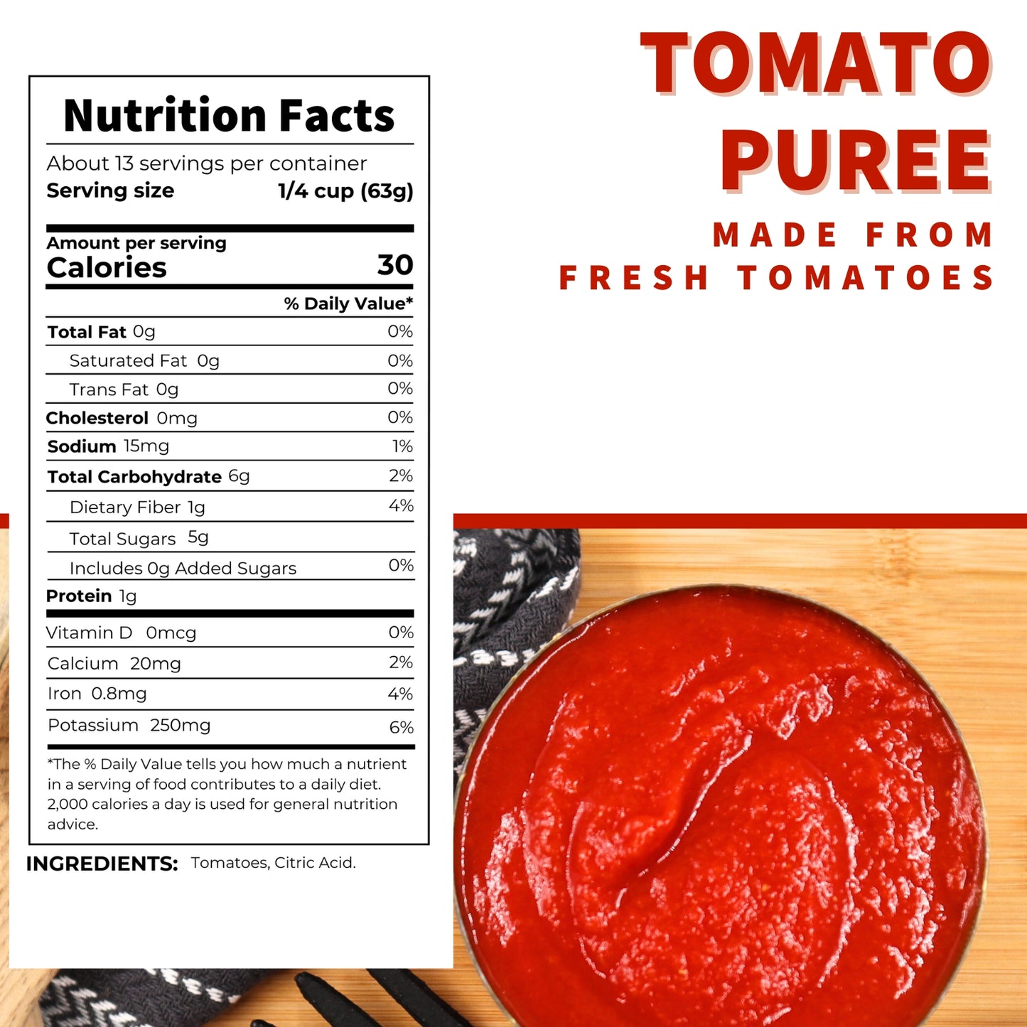 Tomato Puree, 28 oz.