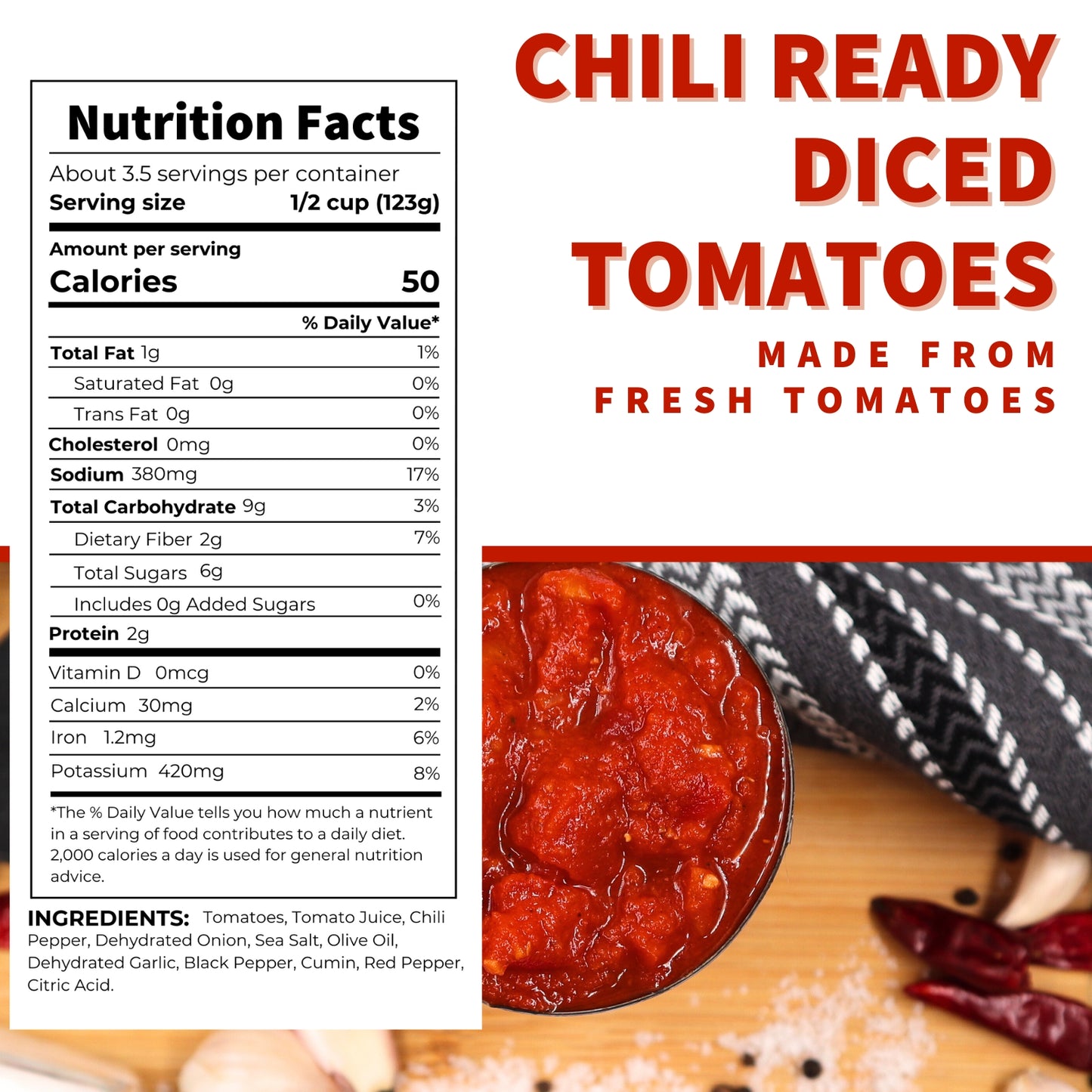 Chili Ready Diced Tomatoes, 14.5 oz.