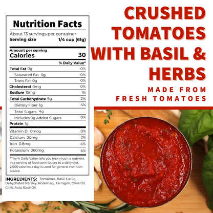 Crushed Tomatoes with Basil and Herbs, 28 oz.