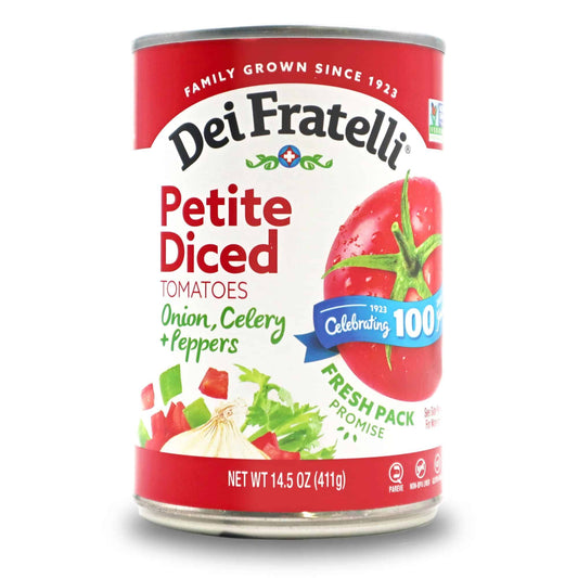 Petite Diced Tomatoes with Onion, Celery, and Peppers, 14.5 oz.