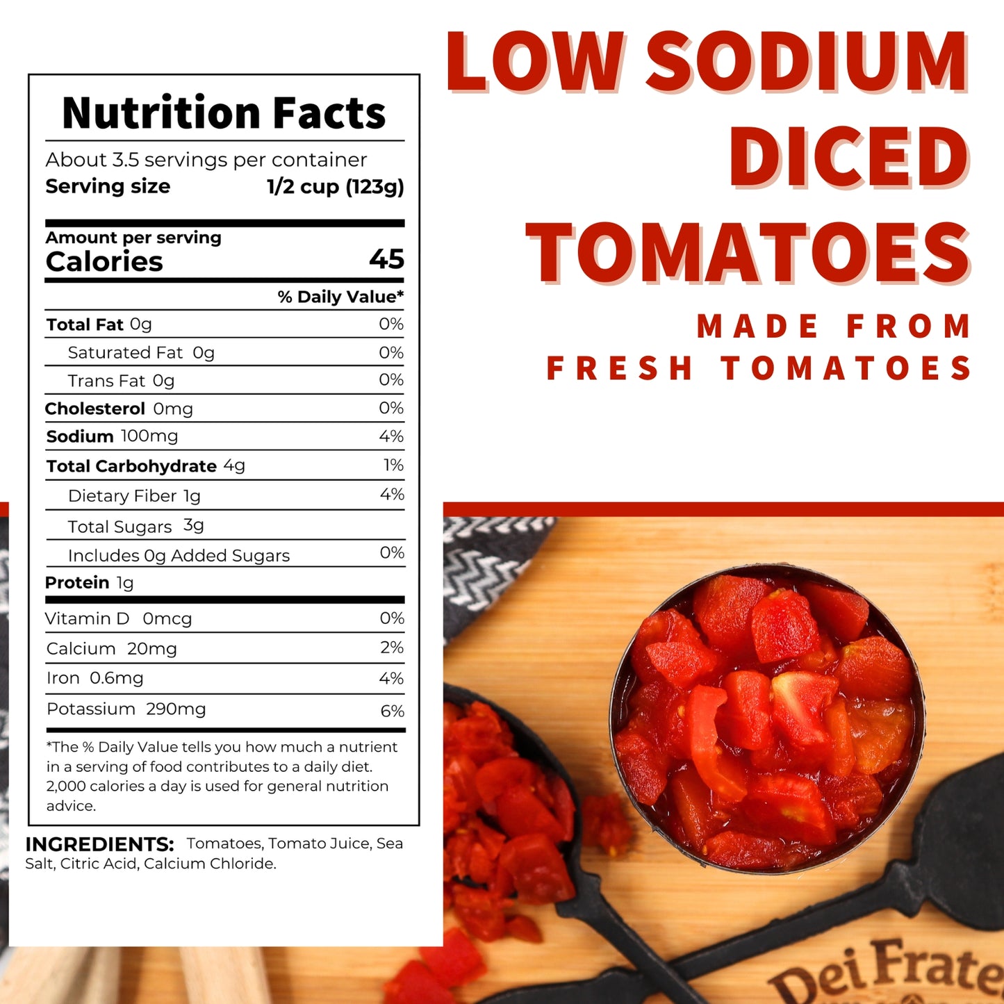 Low Sodium Diced Tomatoes, 14.5 oz.