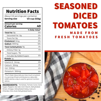 Seasoned Diced Tomatoes, 14.5 oz.